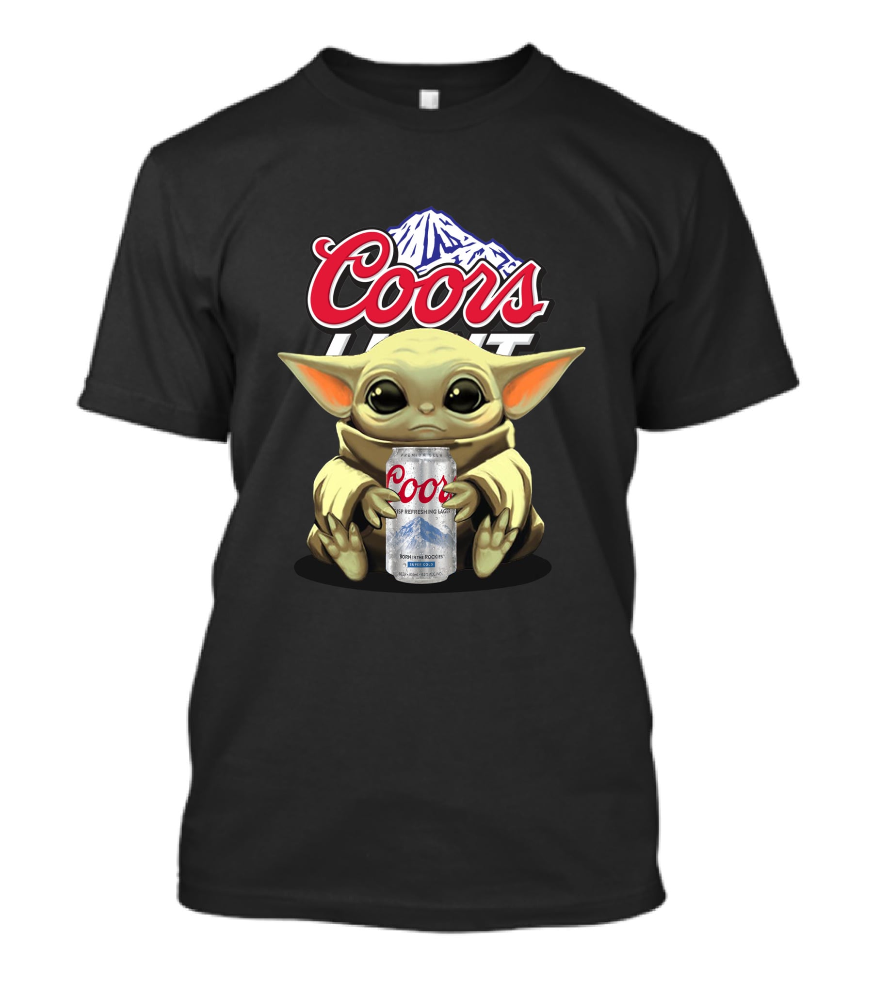 Coors Light Baby Yoda Character Holding Beer Can T-Shirt