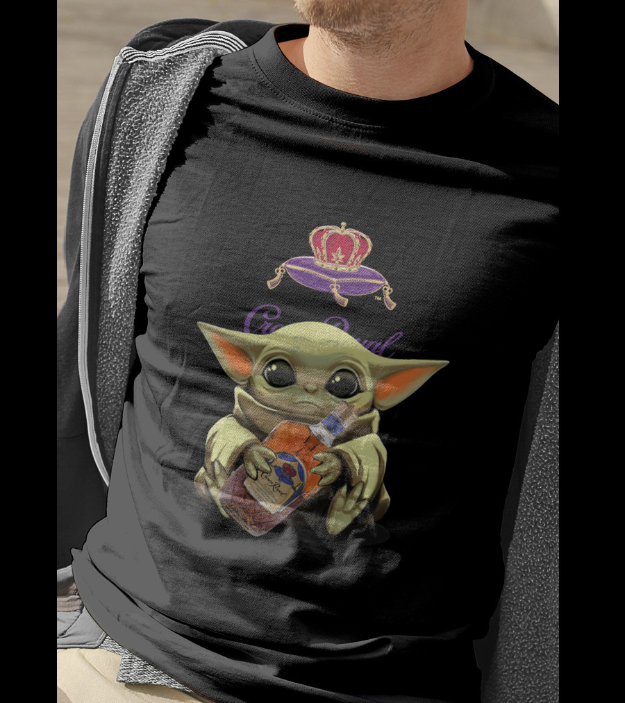 Yoda Holding Crown Royal Bottle T-Shirt