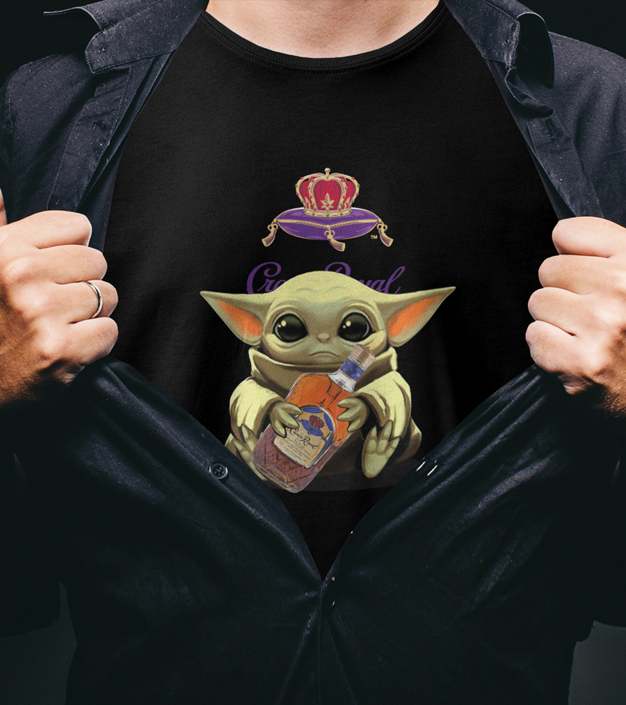 Yoda Holding Crown Royal Bottle T-Shirt