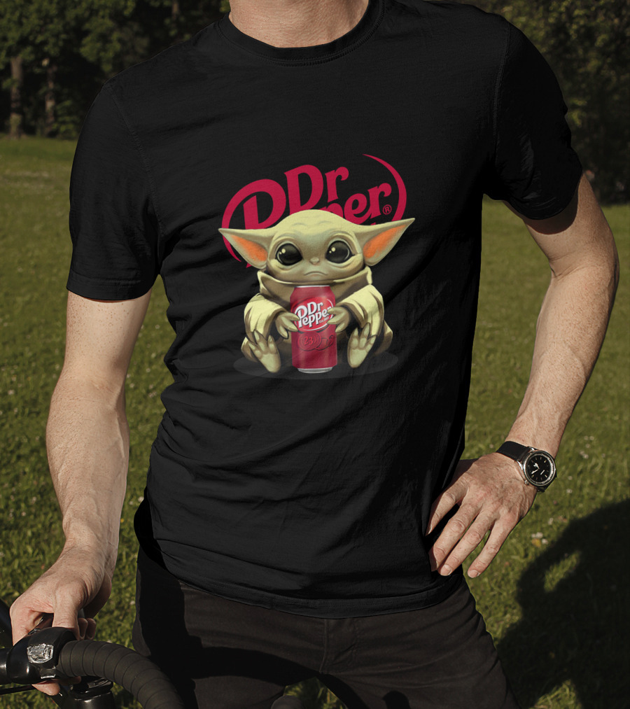 Dr Pepper Grogu Cuddling Iconic Soda T-Shirt