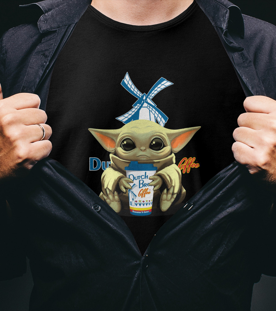 Dutch Bros Coffee Yoda With Windmill Cup T-Shirt