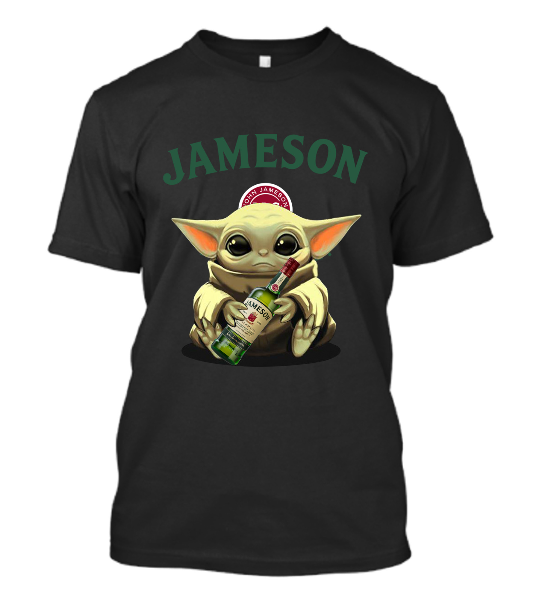 JAMESON Baby Alien Holding Whiskey Bottle T-Shirt