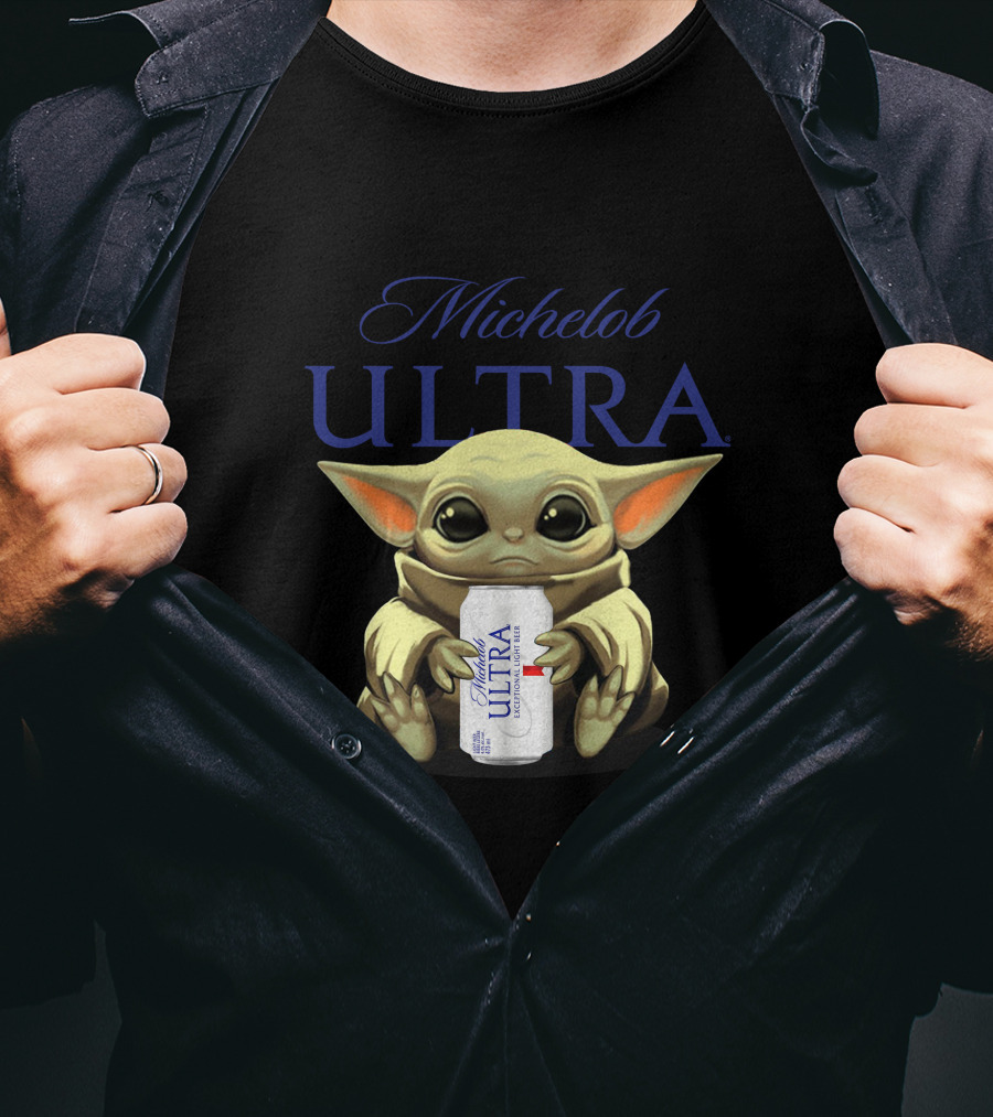 Michelob ULTRA Baby Yoda Holding Beer Can T-Shirt