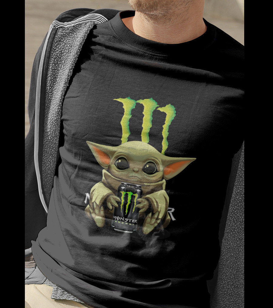 Yoda Baby Holding Monster Energy Can With Iconic Green Claw T-Shirt