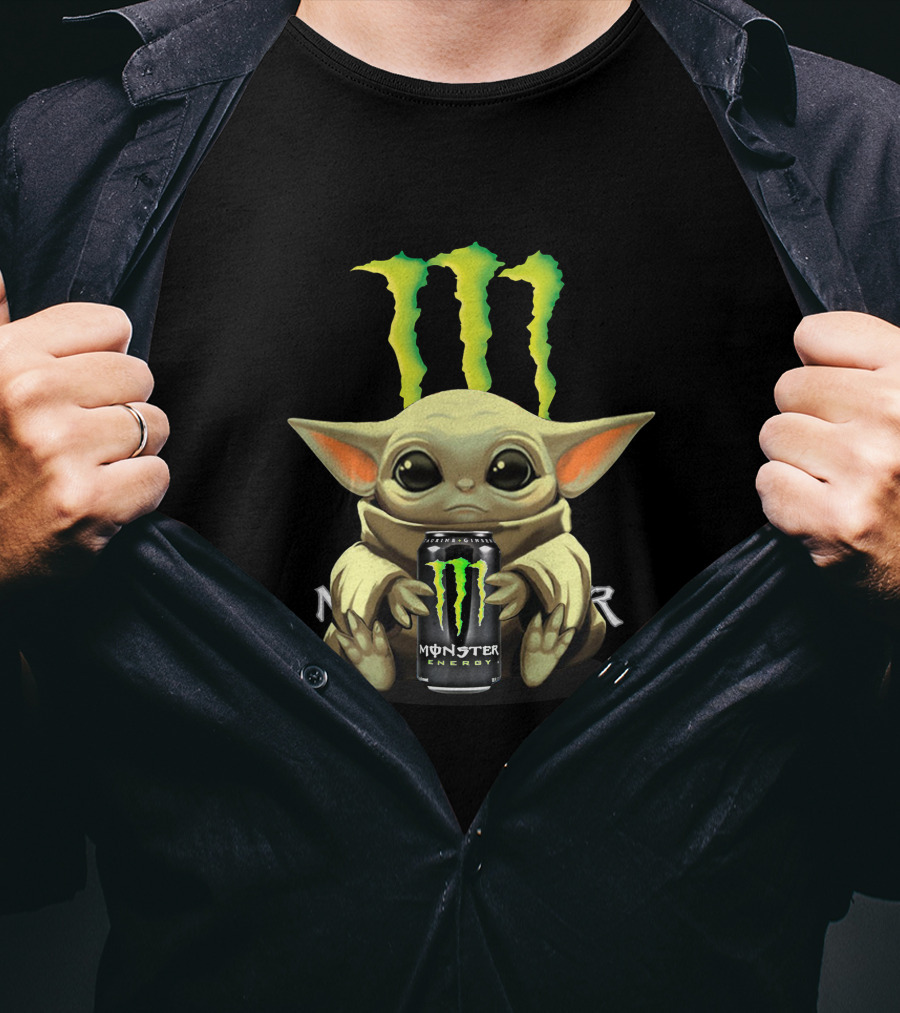 Yoda Baby Holding Monster Energy Can With Iconic Green Claw T-Shirt
