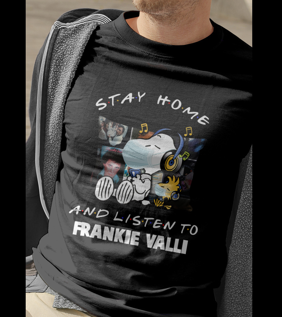 Stay Home And Listen To Frankie Valli Snoopy Music Pillow T-Shirt