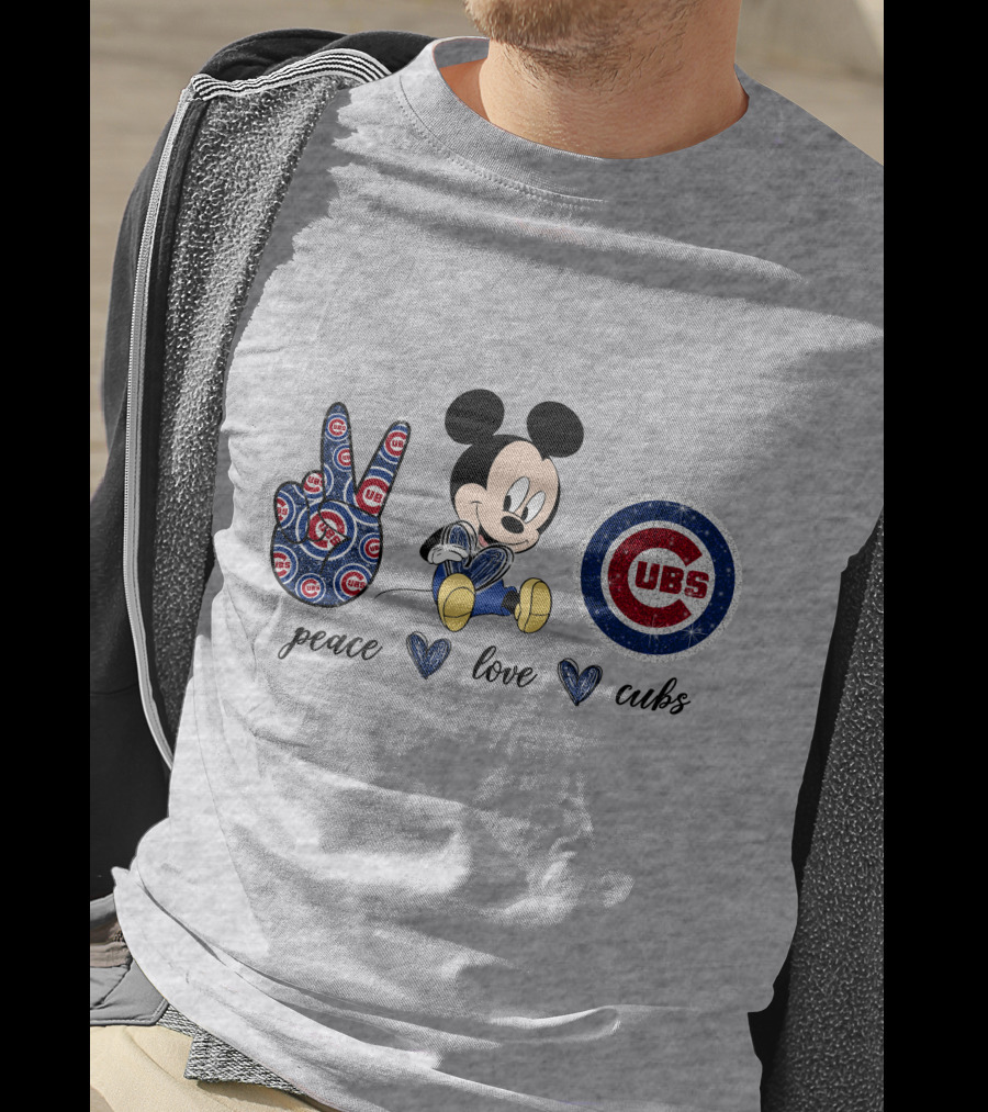 Mickey Mouse Peace Love Cubs T-Shirt
