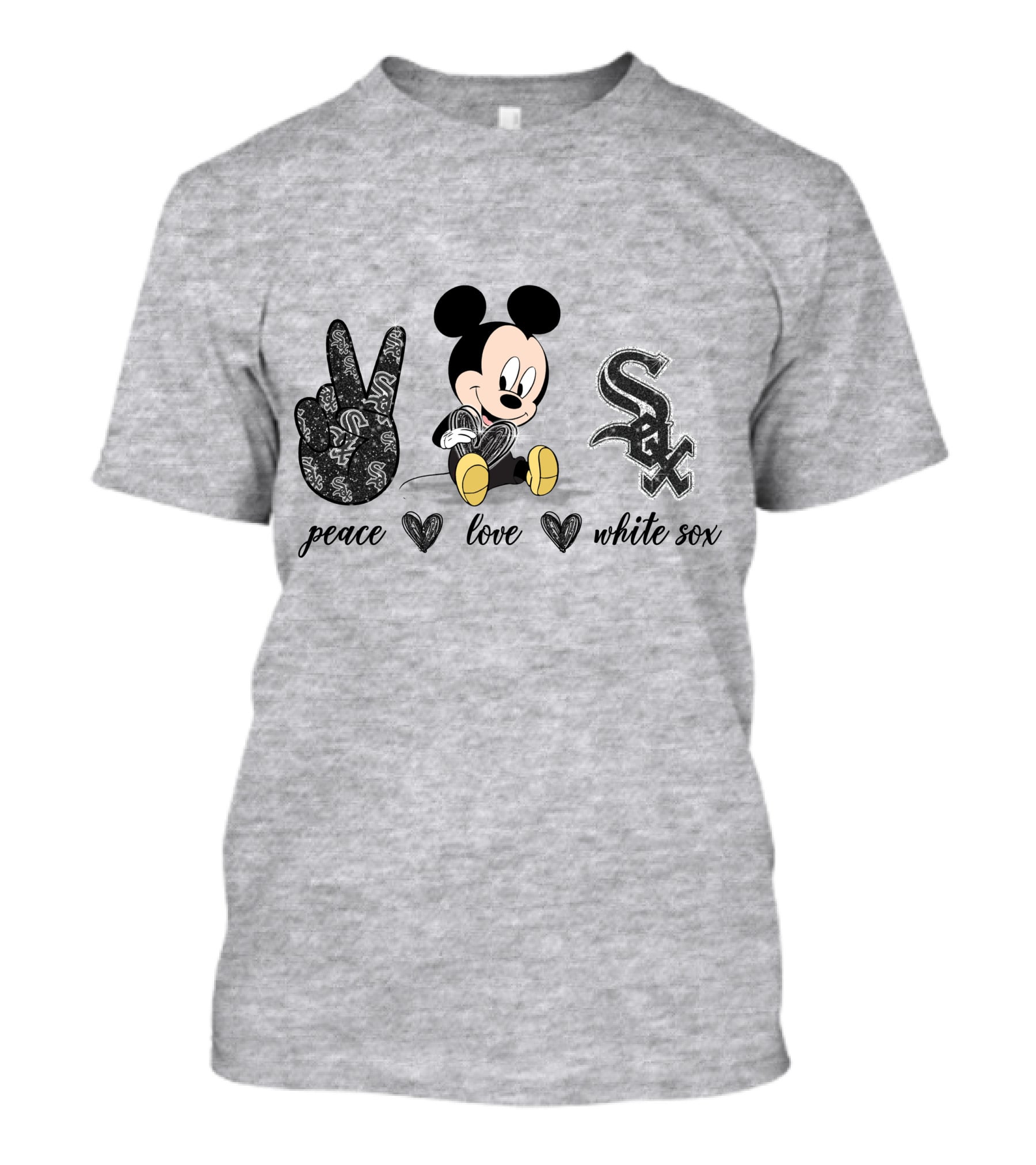Peace Love Mickey Mouse Chicago White Sox T-Shirt
