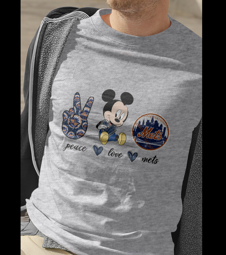 Peace Love Mickey Mouse New York Mets T-Shirt