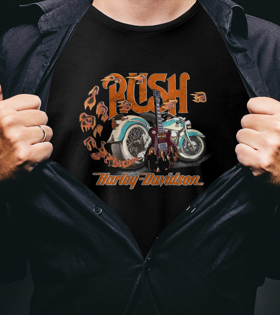 Rush Harley Davidson Motorcycle Guitar 20Hdm Classic Fusion T-Shirt