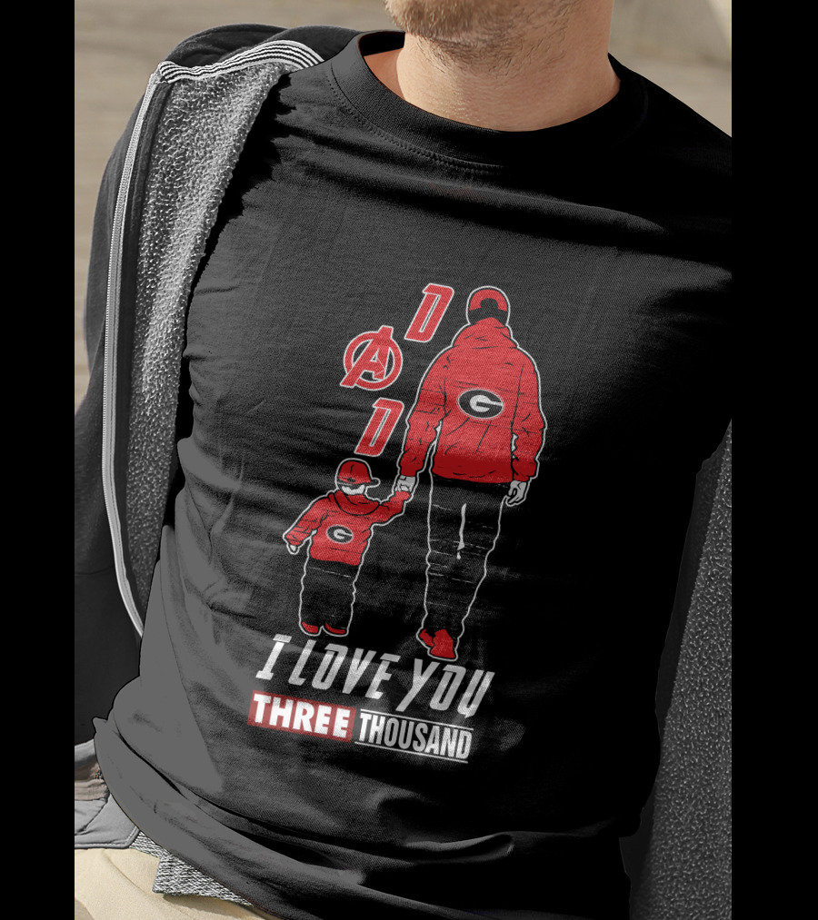 I Love You Three Thousand Dad Georgia Bulldogs Avengers T-Shirt