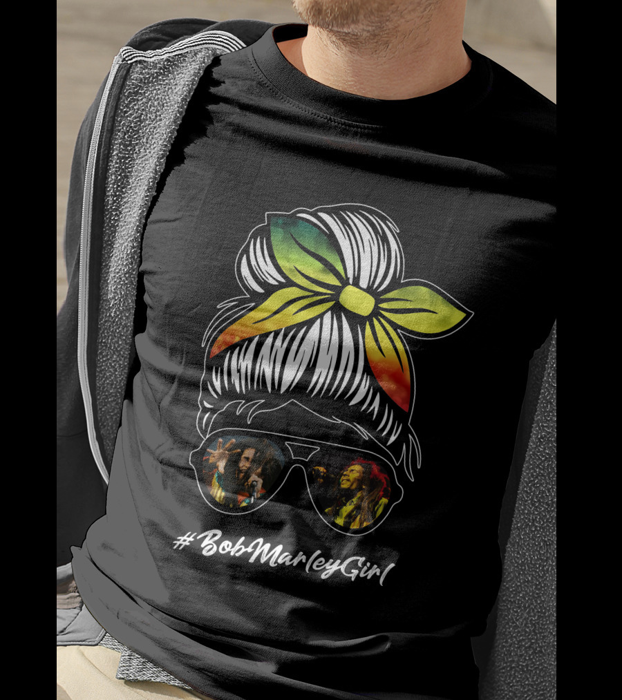 BobMarleyGirl Rasta Shades And Bandana T-Shirt