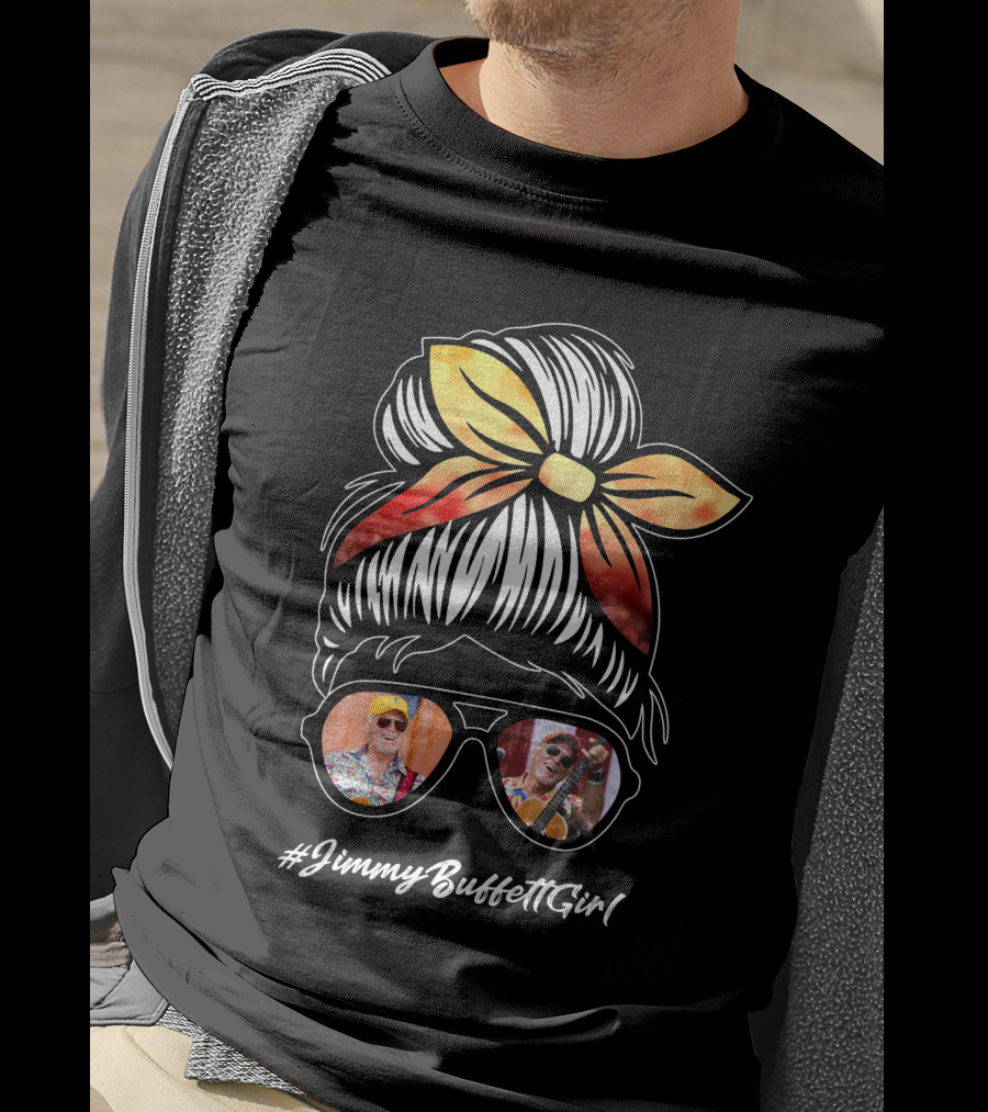 JimmyBuffettGirl Iconic Tropical Music Vibes Sunglasses Bandana Hair T-Shirt