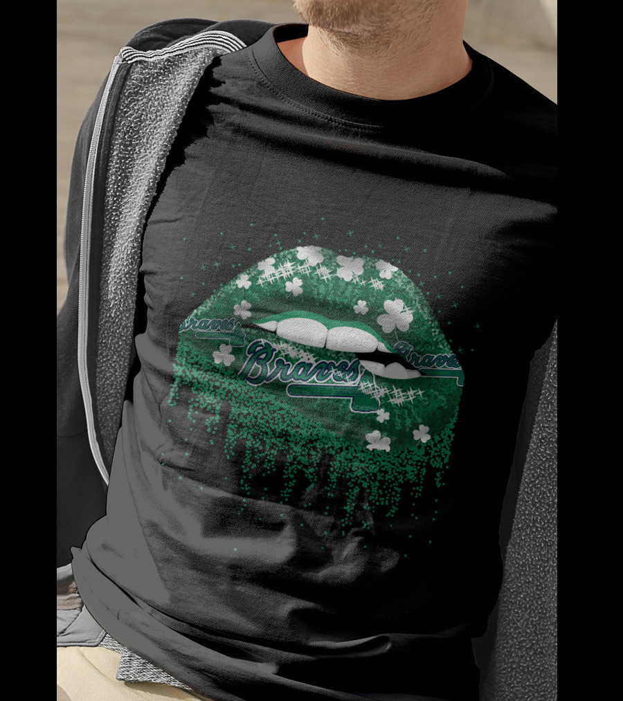 Braves Shamrock Lips Dripping Clovers T-Shirt