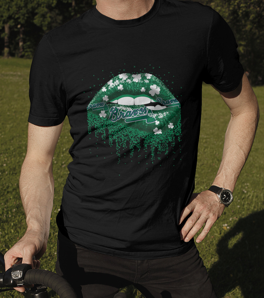 Braves Shamrock Lips Dripping Clovers T-Shirt