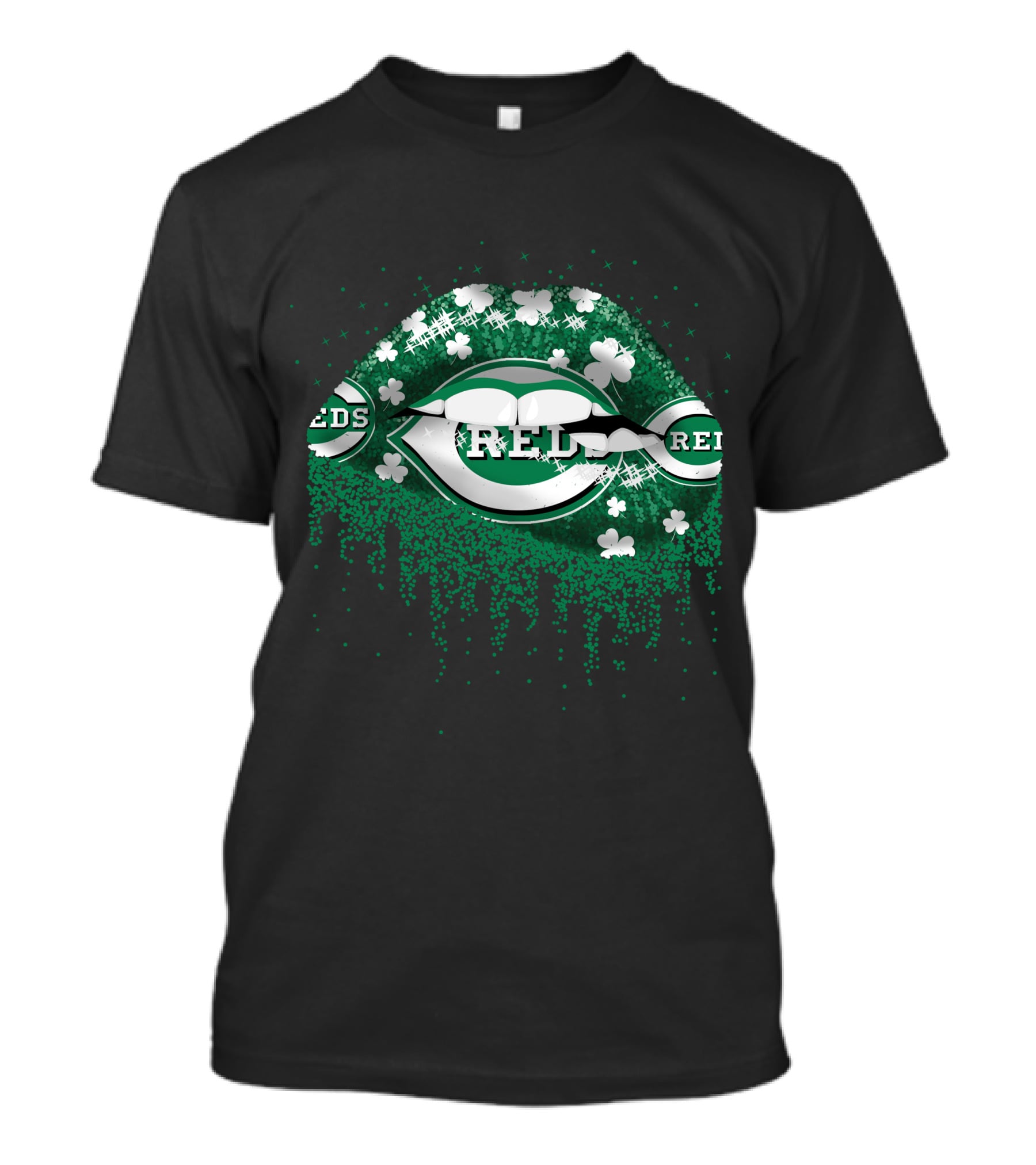 Cincinnati Reds Green Lips With Shamrocks T-Shirt