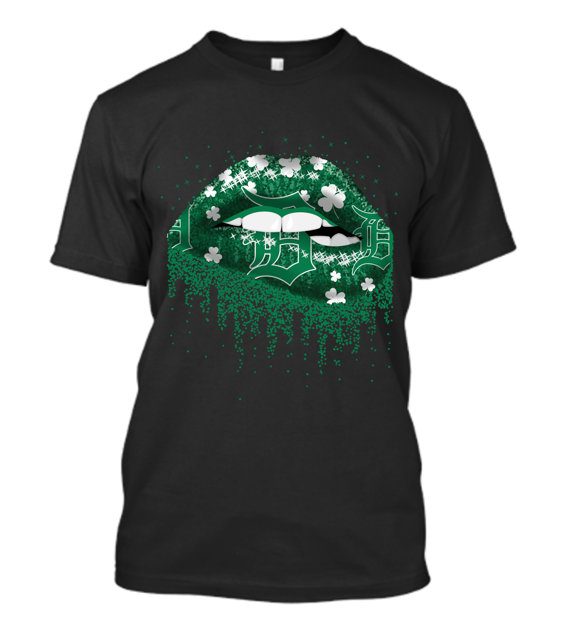 Detroit Tigers Green Lips Clover T-Shirt