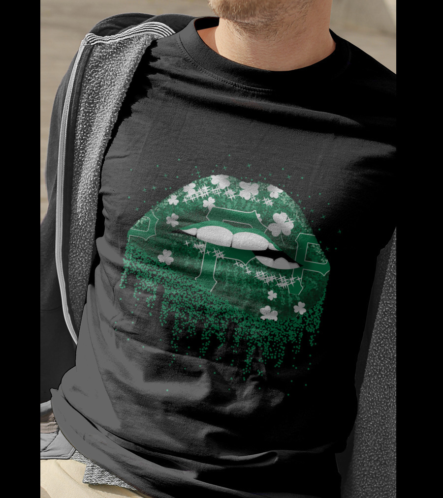 Pittsburgh Pirates Shamrock Glitter Lips St. Patrick's Day T-Shirt
