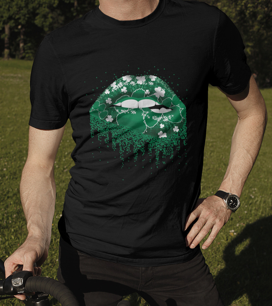 Clemson Tigers Green Shamrock Lips T-Shirt