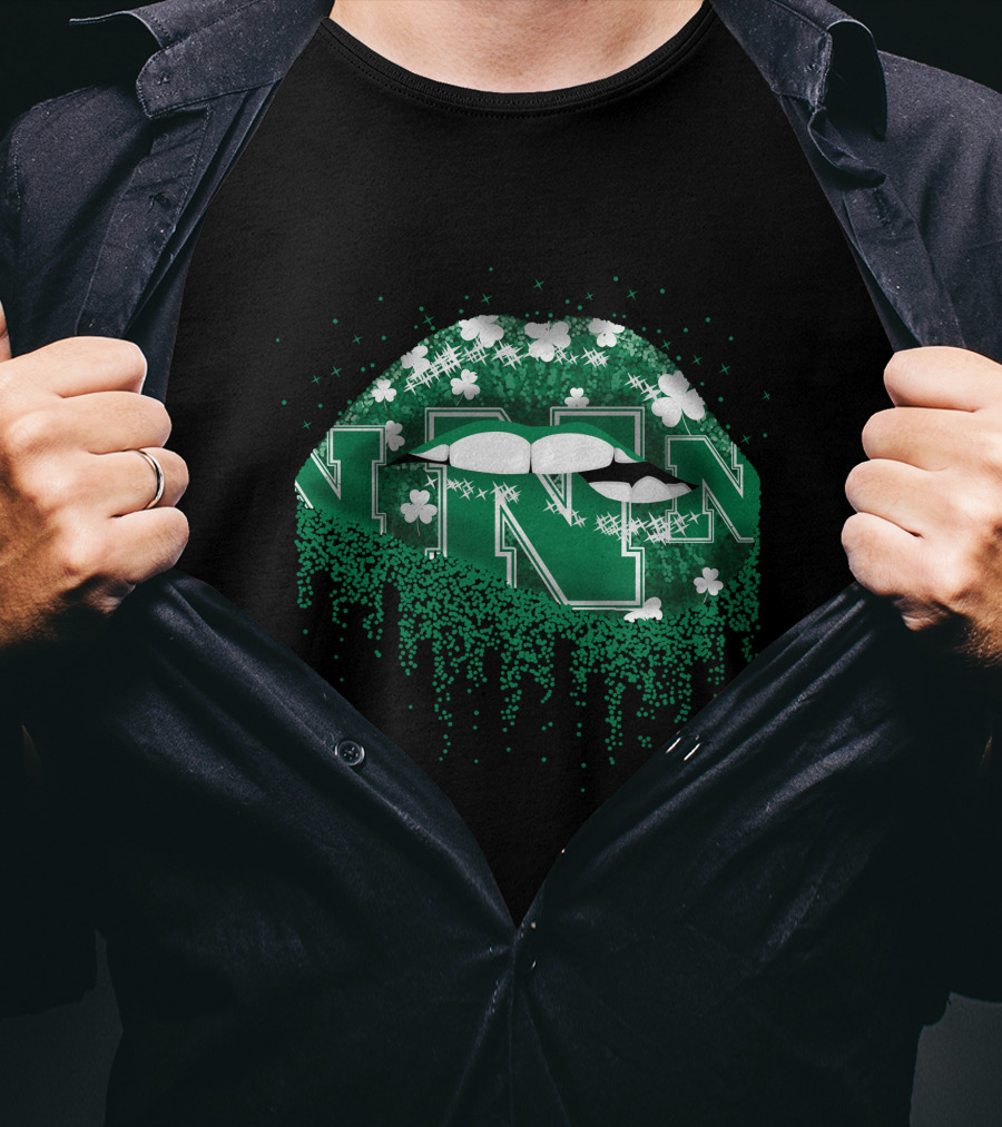 Nebraska Cornhuskers Green Lips Shamrock T-Shirt