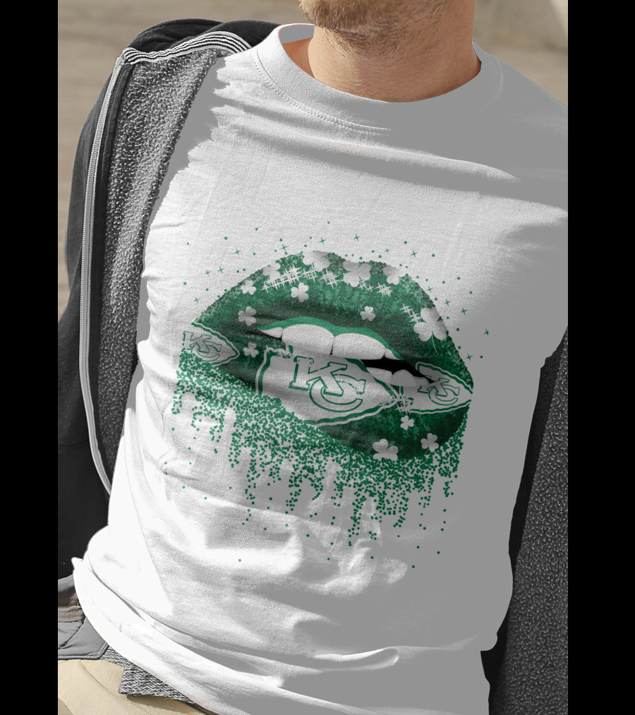 KC Chiefs Clover Lips St. Patrick's Day T-Shirt