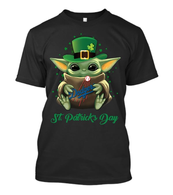 Los Angeles Dodgers Baby Yoda St. Patrick's Day T-Shirt
