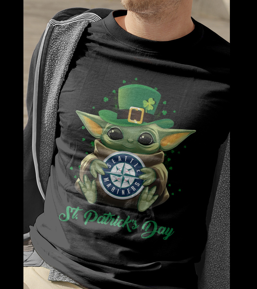 Seattle Mariners Baby Yoda St. Patrick's Day T-Shirt
