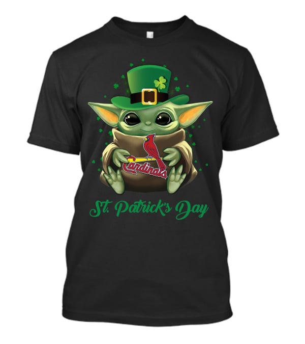 St Louis Cardinals Baby Yoda St. Patrick's Day T-Shirt