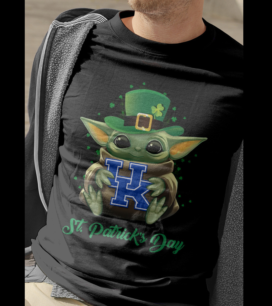 Kentucky Wildcats Baby Yoda St. Patrick's Day T-Shirt