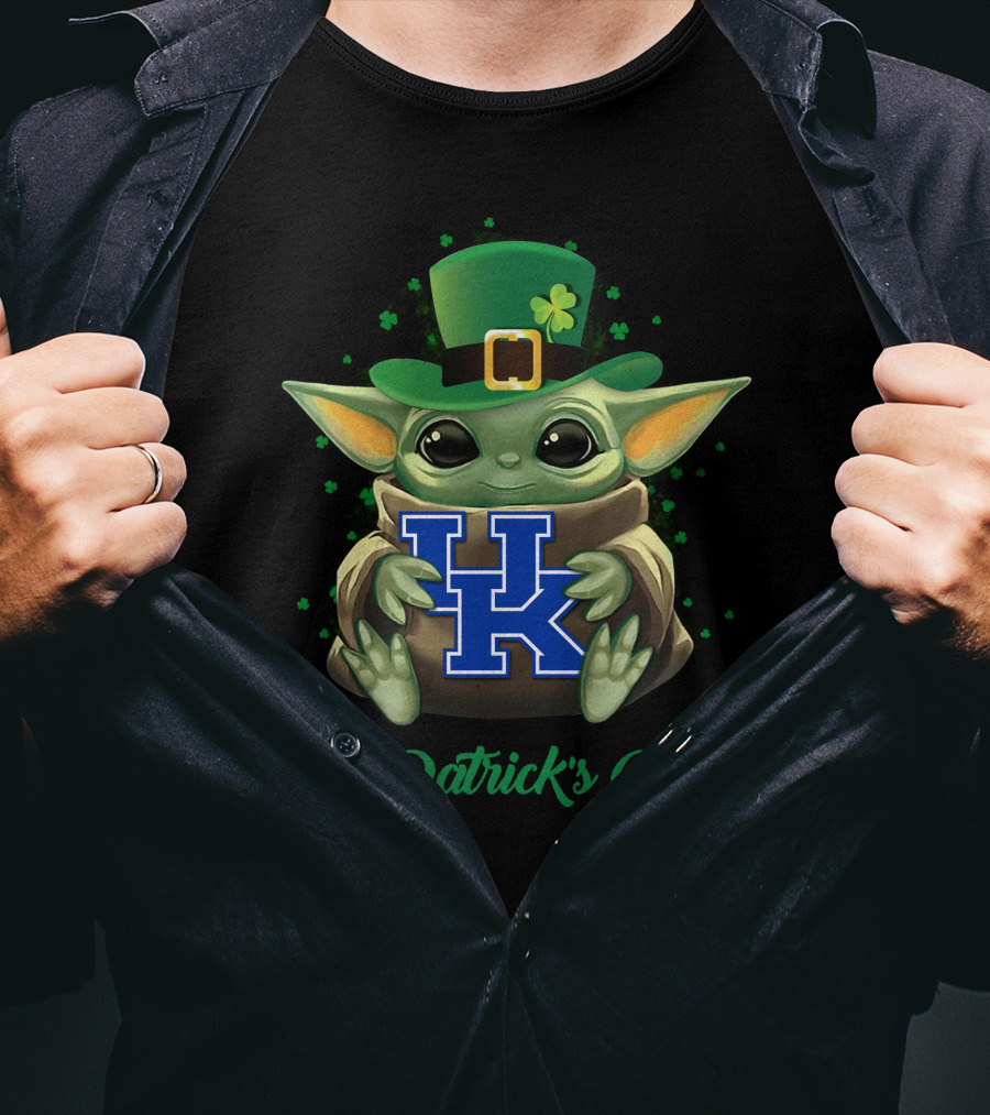 Kentucky Wildcats Baby Yoda St. Patrick's Day T-Shirt