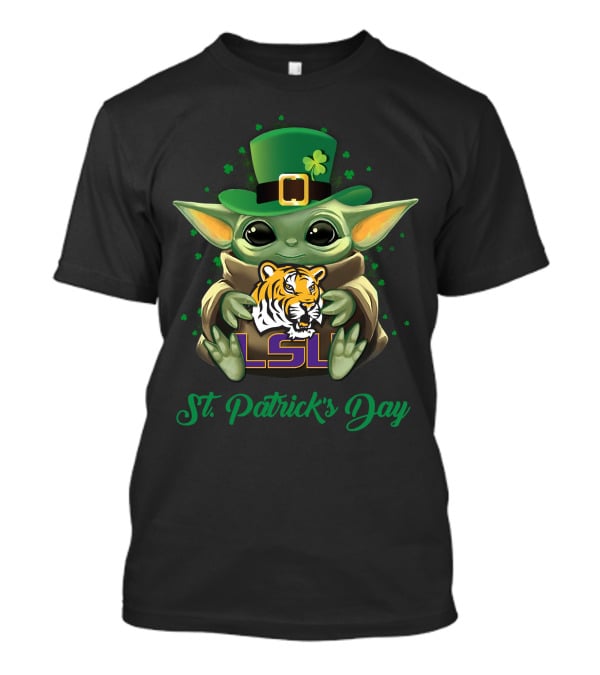 LSU Tigers Baby Yoda St. Patrick's Day T-Shirt
