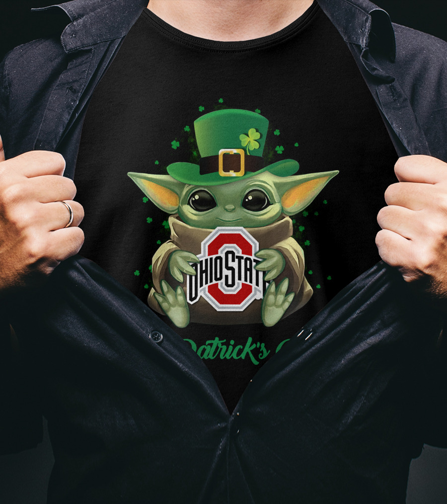 Ohio State Buckeyes Baby Yoda St. Patrick's Day T-Shirt