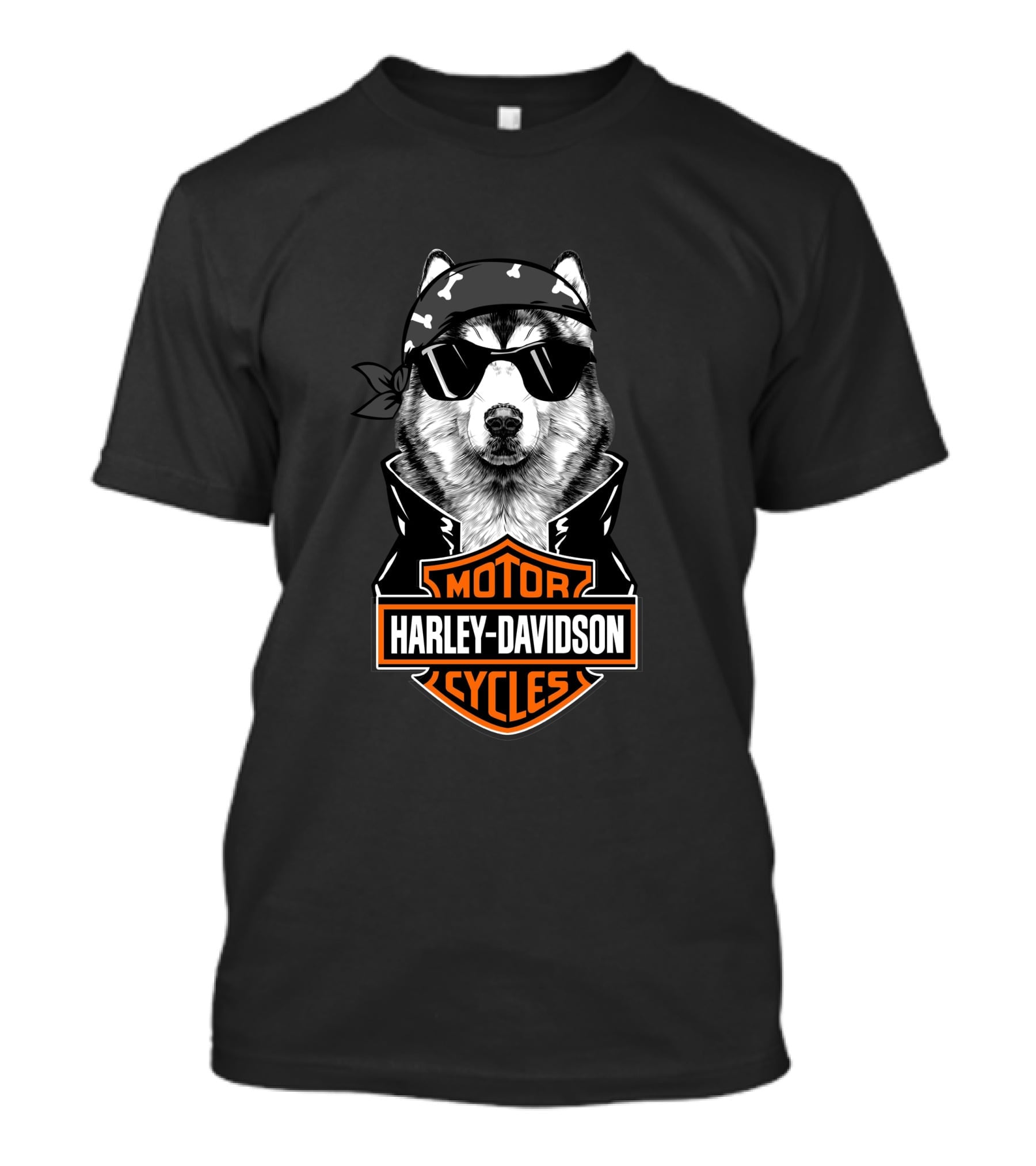 Alaskan Malamute Harley Davidson Motorcycles T-Shirt