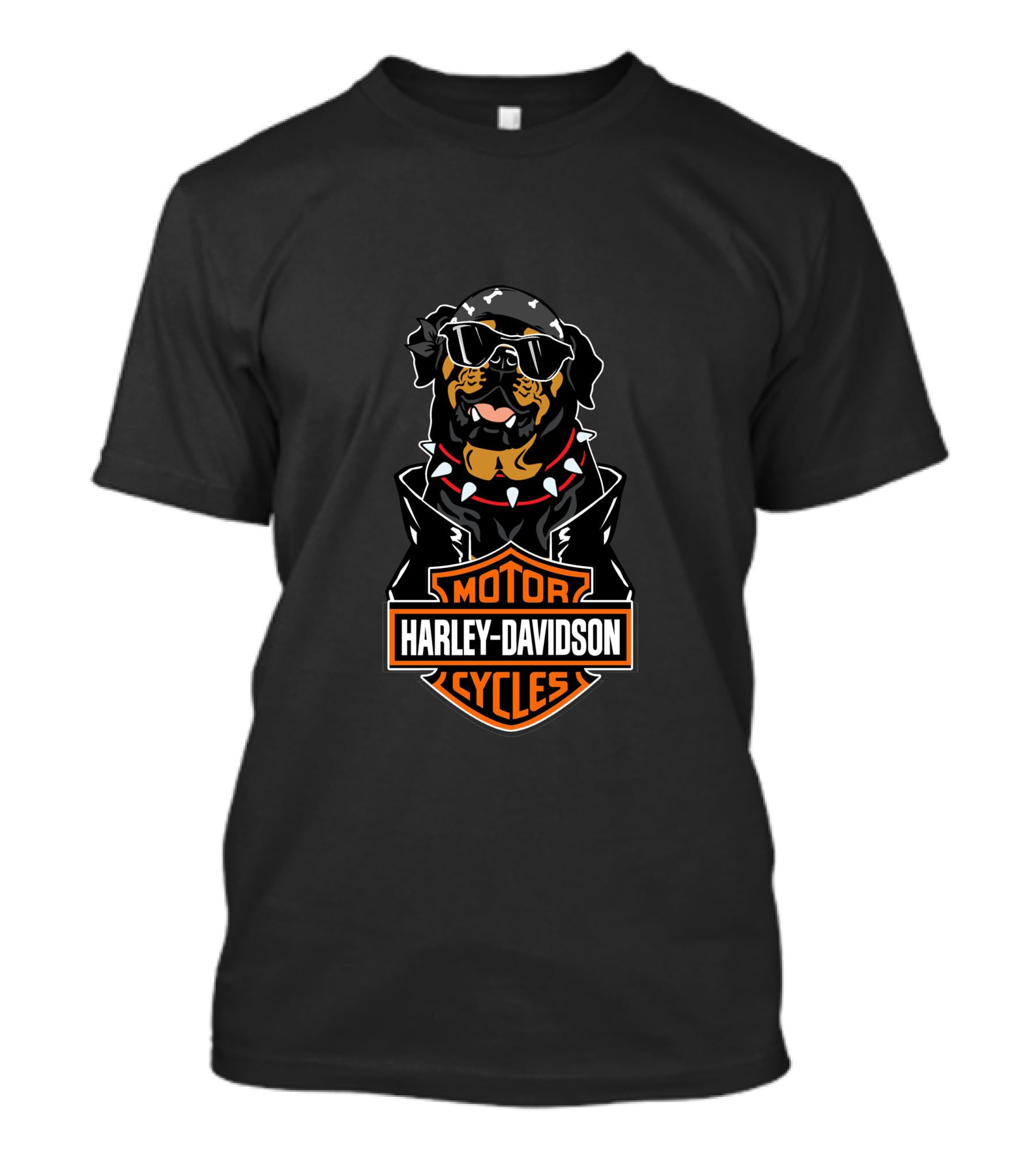 Harley Davidson Motorcycles Rottweiler Riding Biker Style T-Shirt