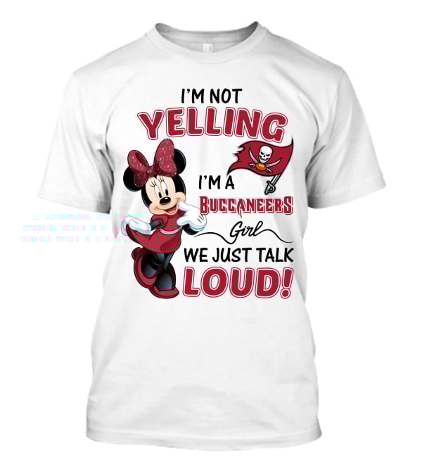 Tampa Bay Buccaneers Minnie Mouse Yelling Girl Loud  T-Shirt