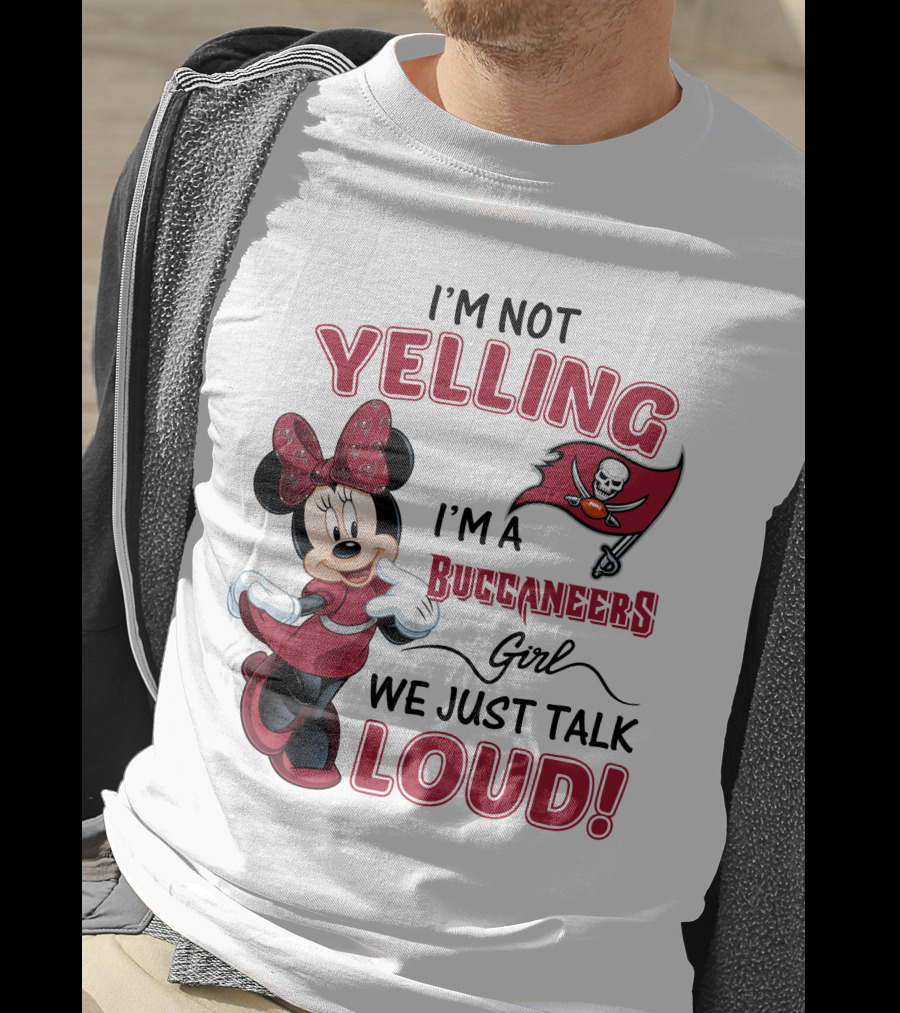 Tampa Bay Buccaneers Minnie Mouse Yelling Girl Loud  T-Shirt