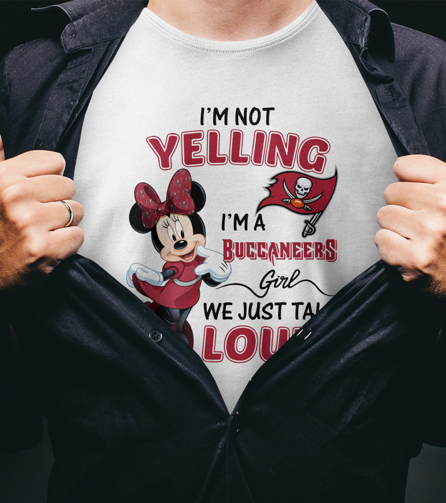 Tampa Bay Buccaneers Minnie Mouse Yelling Girl Loud  T-Shirt