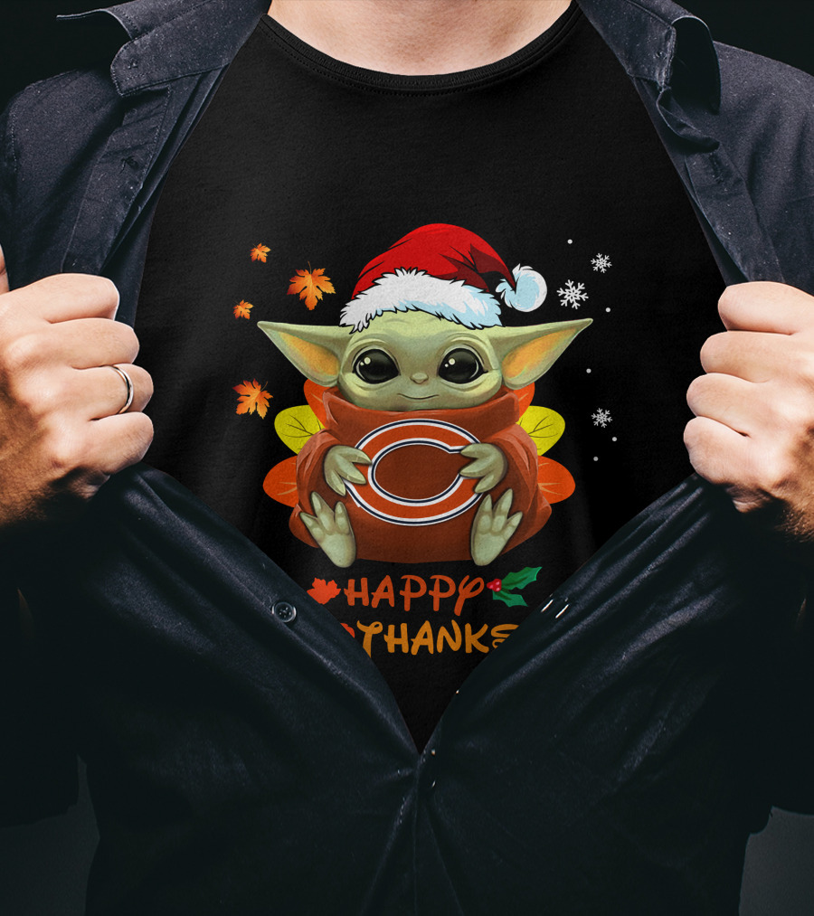 Chicago Bears Baby Yoda Hallothanksmas Happy Holidays 505 L1PTT T-Shirt