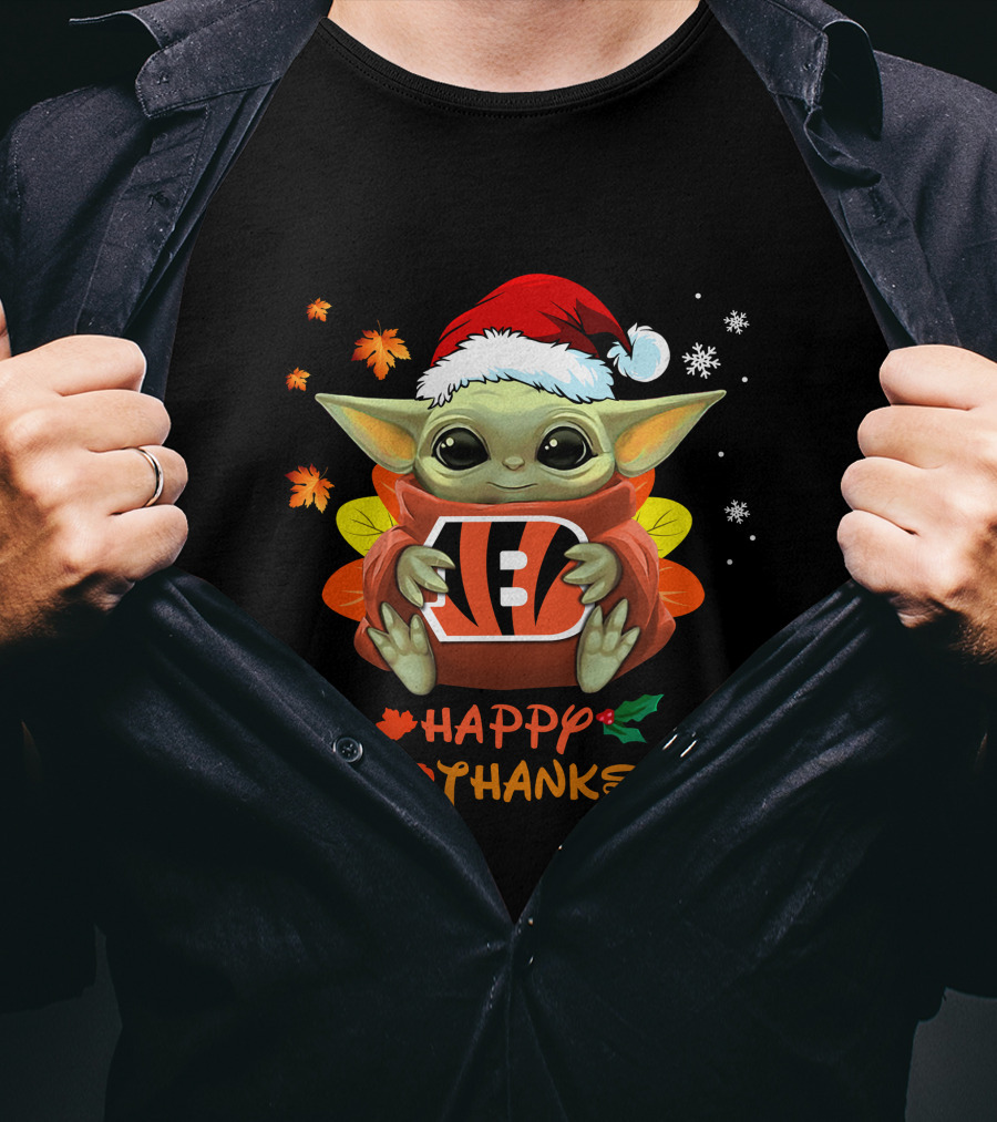 Cincinnati Bengals Baby Yoda Happy Hallothanksmas 505 L1PTT T-Shirt