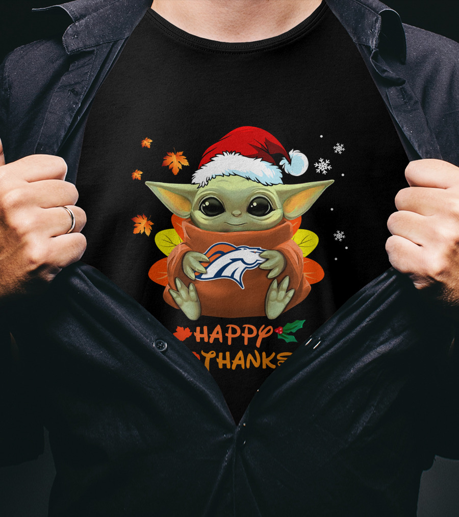 Denver Broncos Baby Yoda Happy Hallothanksmas 505 L1PTT T-Shirt
