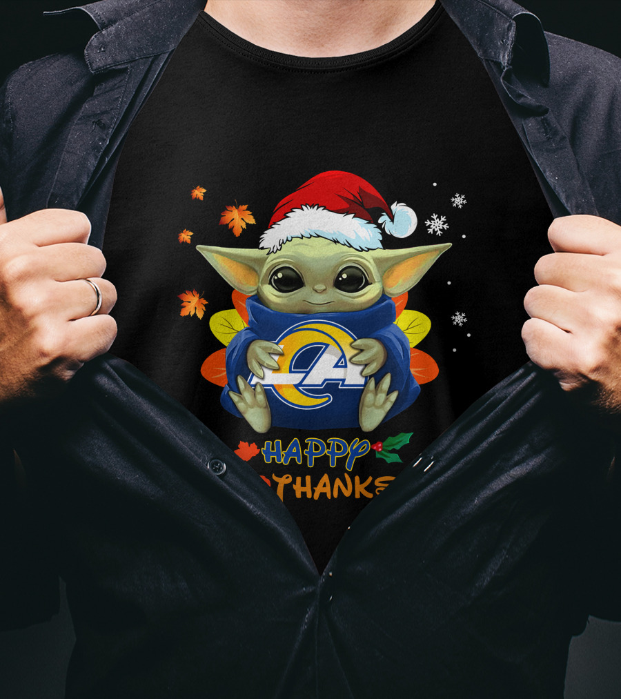 Happy Hallothanksmas Los Angeles Rams Baby Yoda Holiday 505 L1PTT T-Shirt