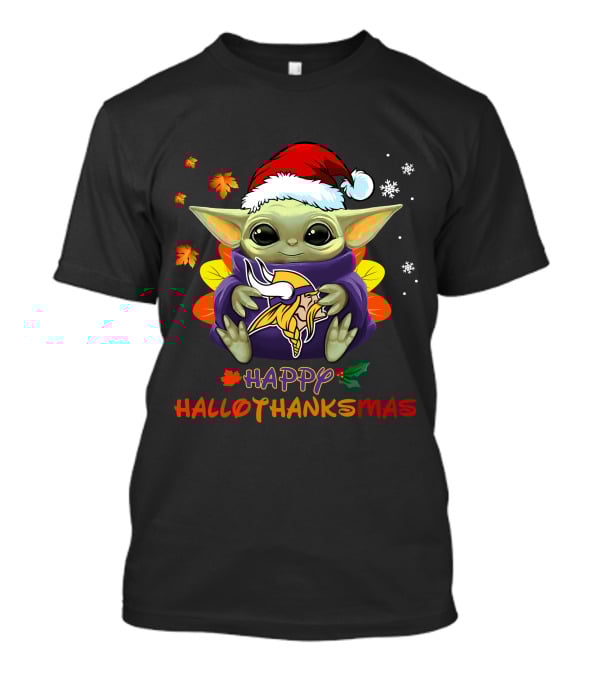 Happy Hallothanksmas Minnesota Vikings Baby Yoda 505 L1PTT T-Shirt