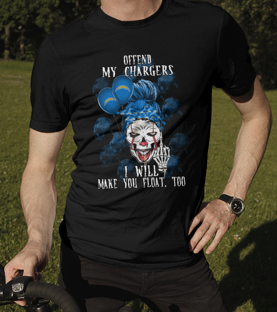 Offend My Chargers I Will Make You Float Too Los Angeles Chargers Halloween T-Shirt