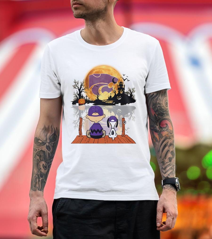 Kansas State Wildcats Halloween Moon Peanuts T-Shirt