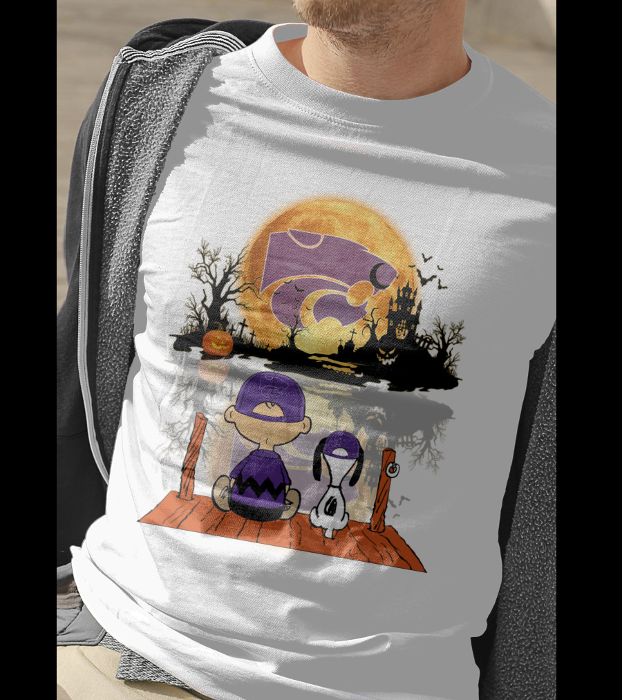 Kansas State Wildcats Halloween Moon Peanuts T-Shirt
