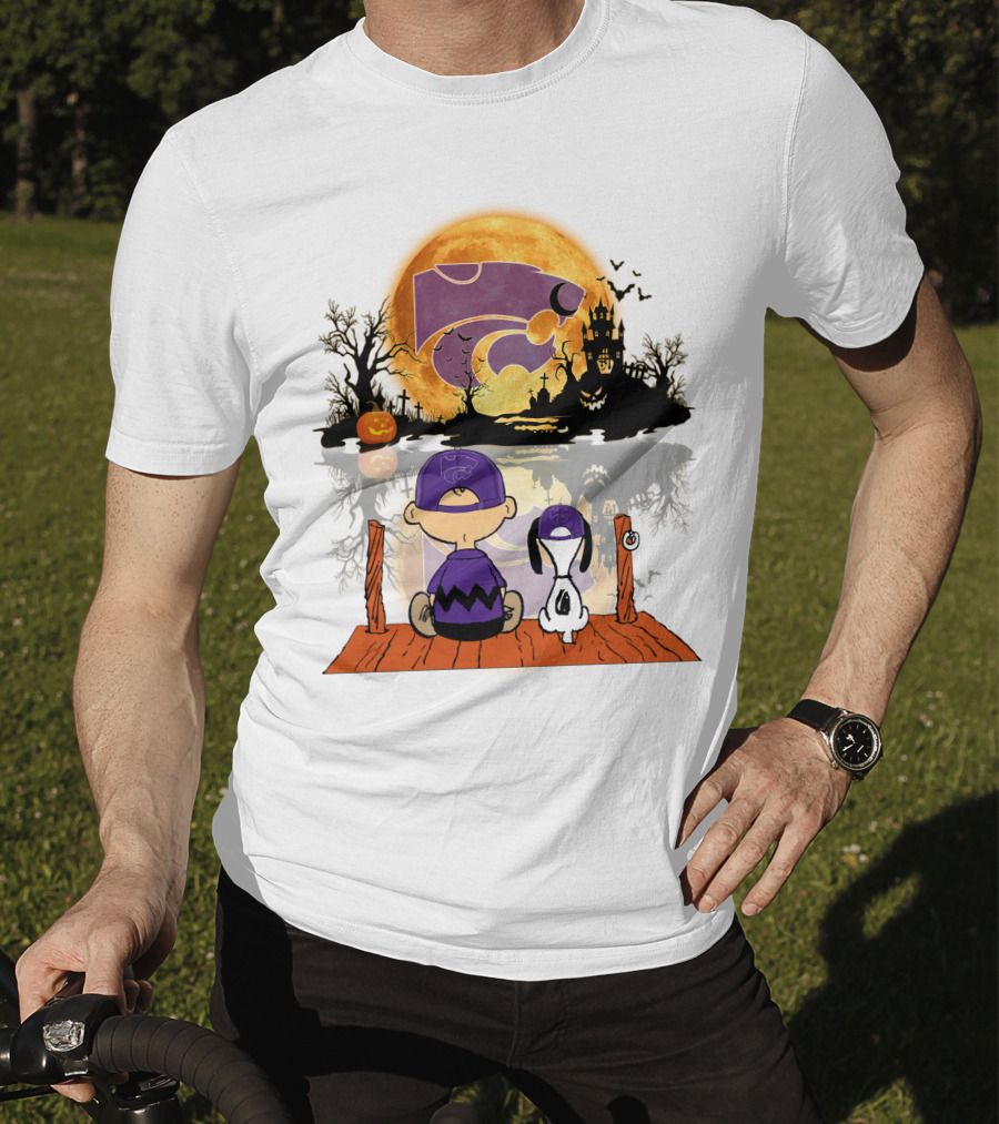 Kansas State Wildcats Halloween Moon Peanuts T-Shirt