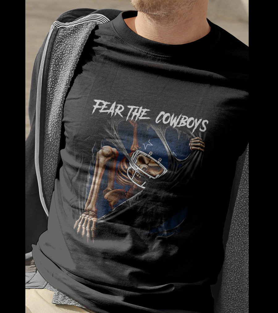 Fear The Cowboys Skeleton Dallas 515NFL L1MTH T-Shirt