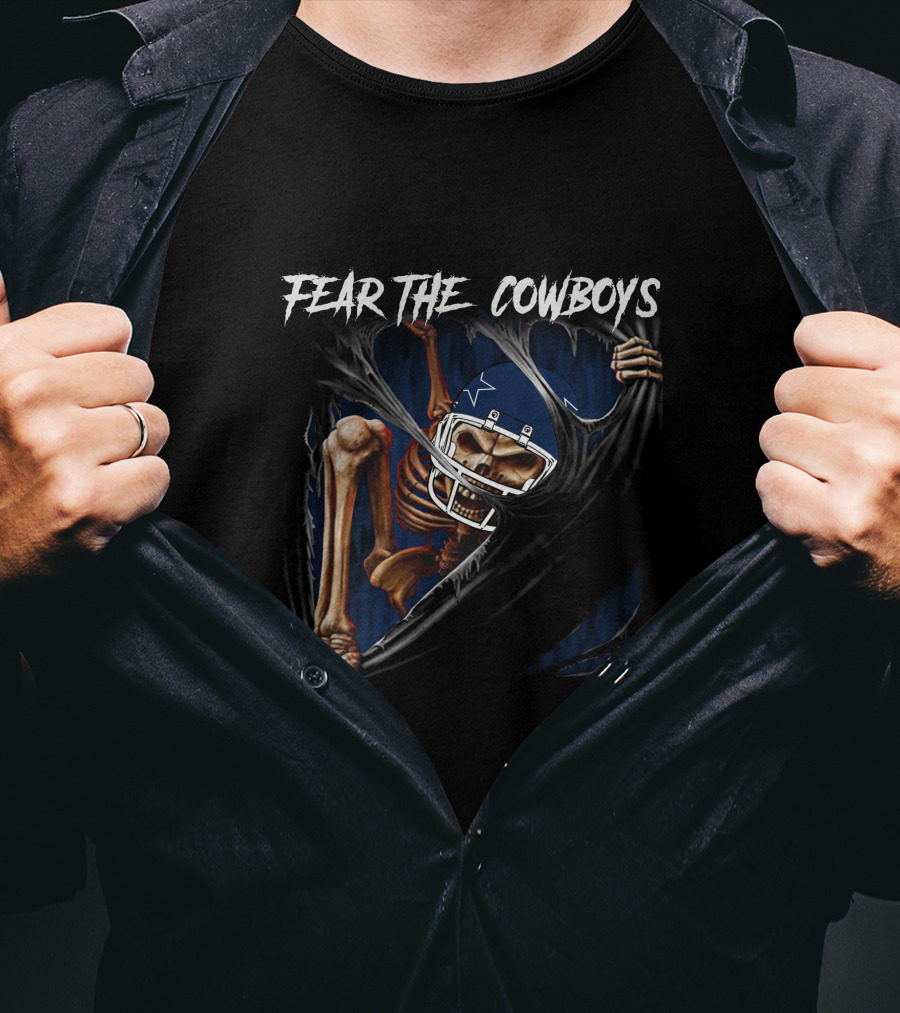Fear The Cowboys Skeleton Dallas 515NFL L1MTH T-Shirt