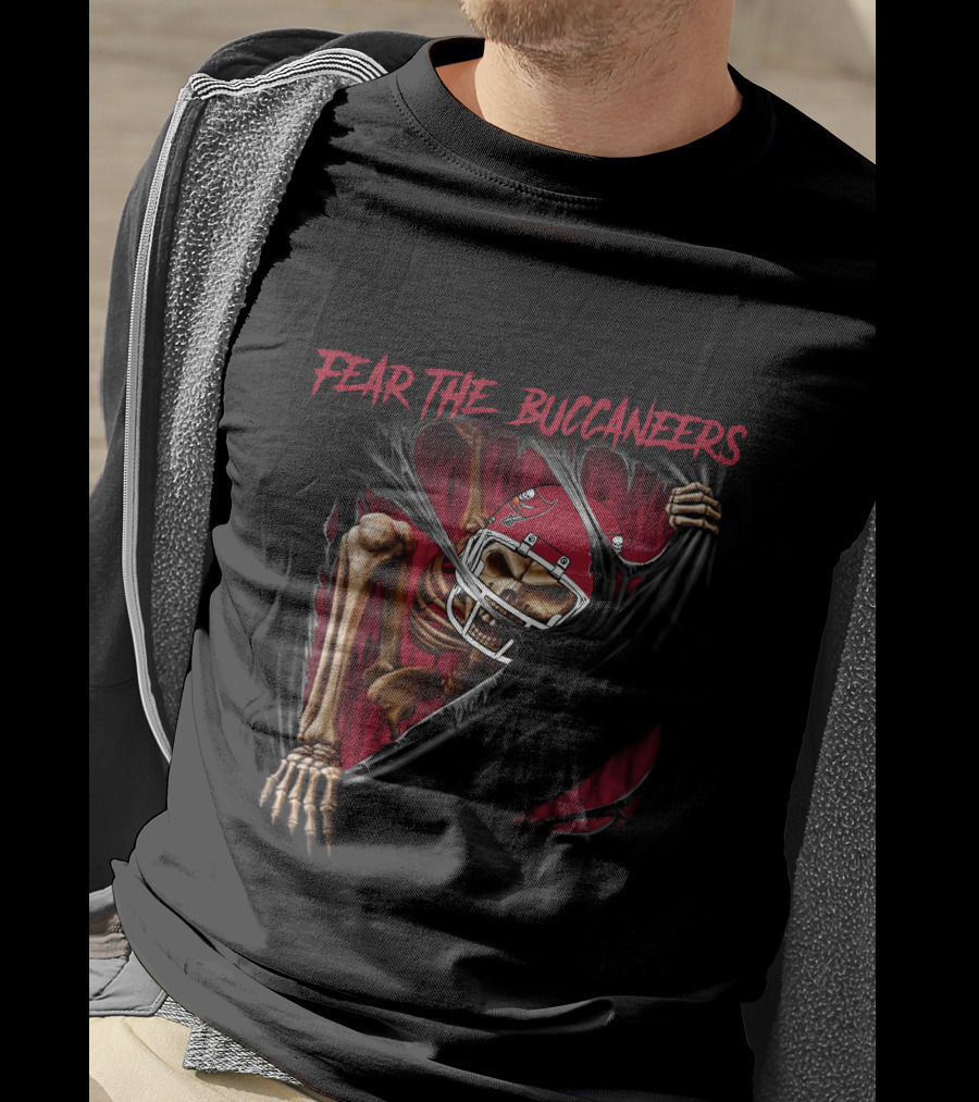 Fear The Buccaneers Skeleton Football Helmet Tampa Bay Buccaneers 515NFL L1MTH T-Shirt