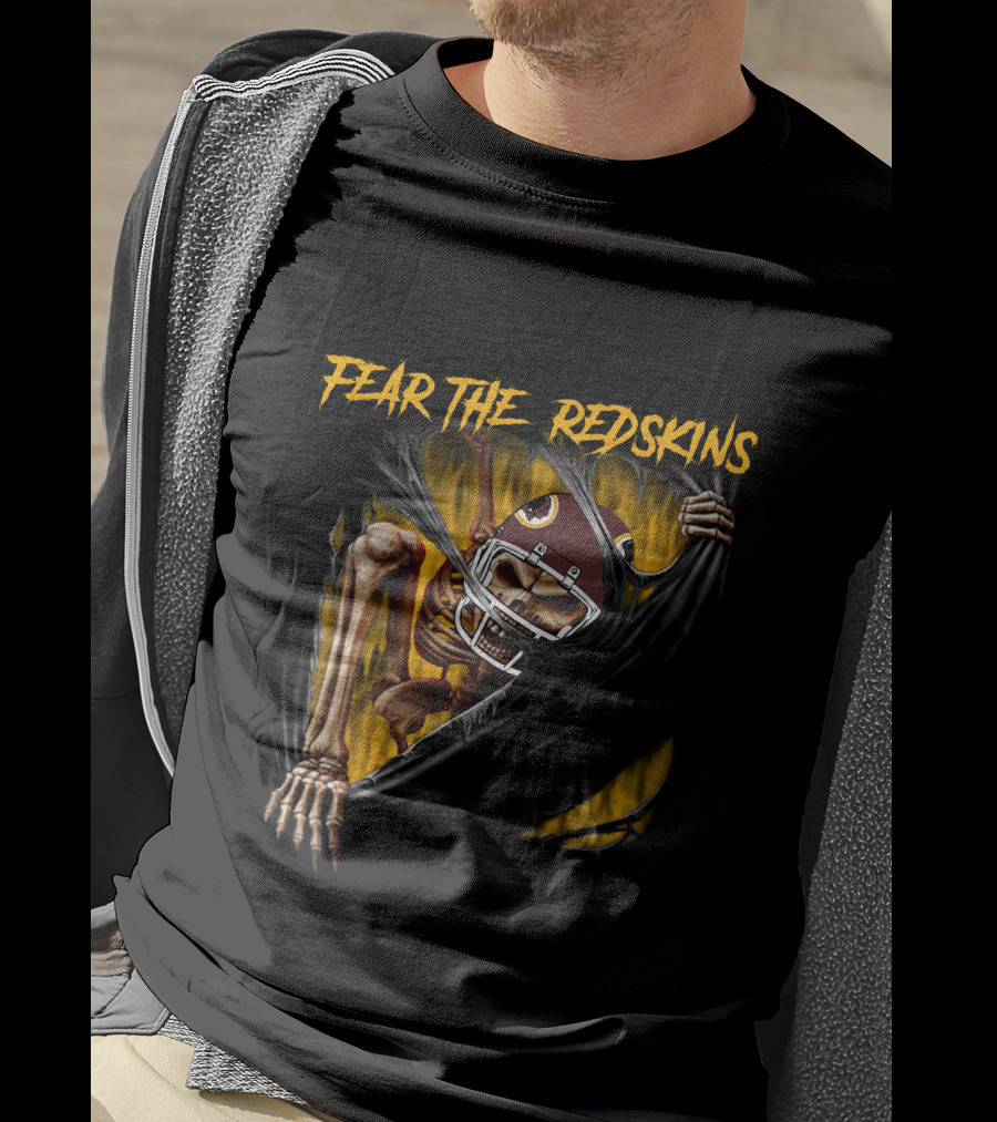 Fear The Redskins Skeleton 515Nfl Washington Redskins T-Shirt